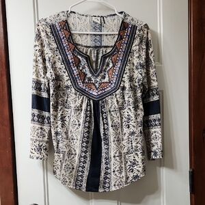 Akemi + Kin Embroidered & Beaded Top